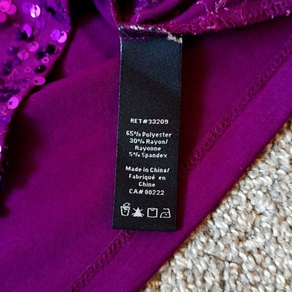 Like New Jessica Size Small (6-8)‎ Sleeveless Purple Sequin Front Tank Top - Picture 6 of 7